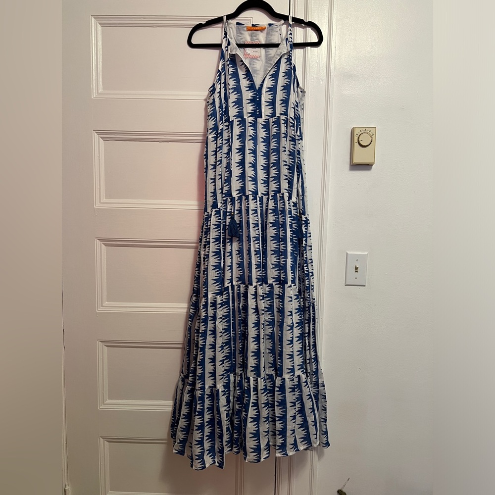 Oliphant “Seagrass” Blue & White Dress - Size S